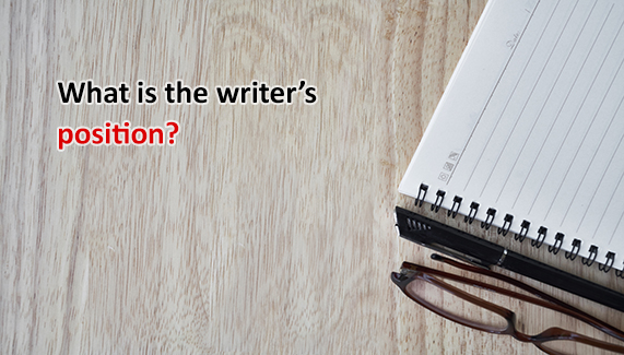 Read the following text. What is the writer’s position?